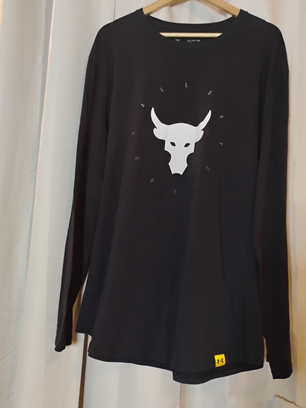 Under Armour Black Long Sleeve Project Rock Tee with Bull